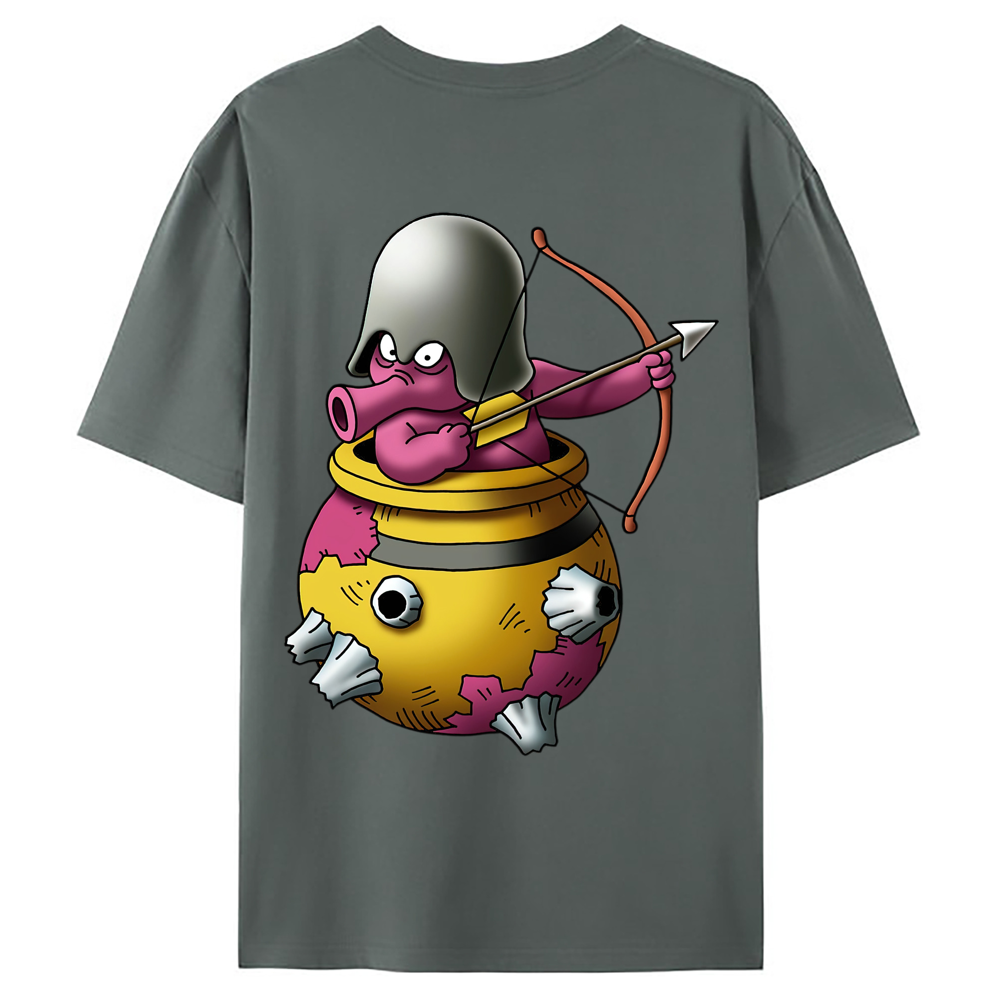 （画像用） ドラゴンクエスト Doragon Kuesuto Dragon Quest 綿100％ メンズ半袖Tシャツ（バックプリント） 通気性